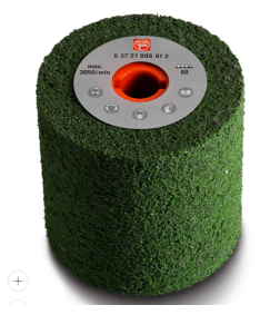 FEIN - Tambur elastic slefuit/satinat Ø100 x 100 x  alezaj 19 mm; verde - P60