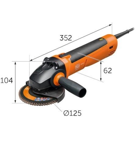 FEIN CG15-125 BL Polizor unghiular fara perii 125mm, 1500W/1050W, 230V/50Hz