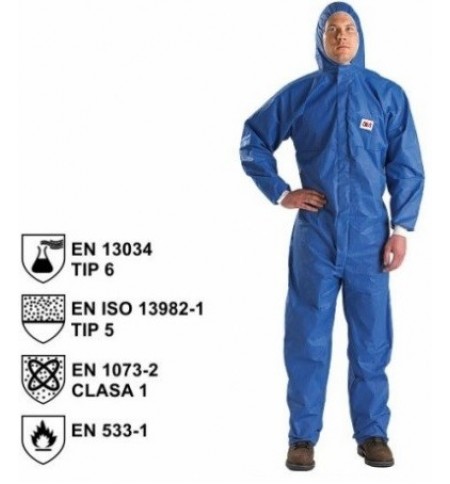 Combinezon cu gluga 3M 4530M protectie clasa 5 si 6 