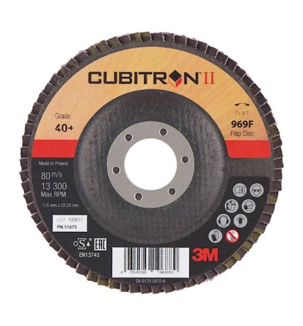 3M™ Cubitron™ ll 969F - Disc lamelar conic 125 x 22.23mm - P80+