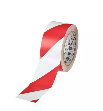 3M 767I - Banda adeziva vinil pentru marcare, semnalizare (rosu/alb) 50mm X 33M 