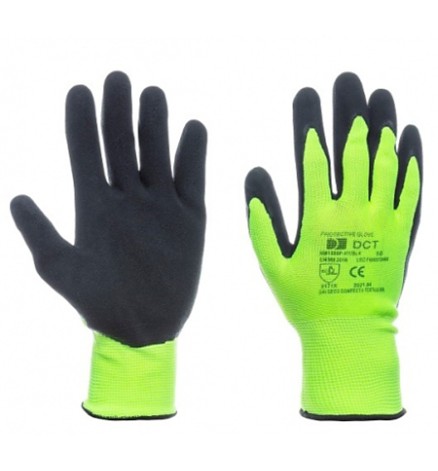 Manusi de protectie PALAWAN imersate în latex, negru/galben - marimea 9