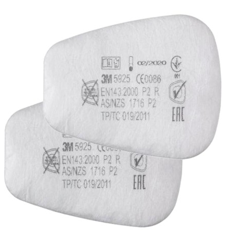 3M 5925 - Prefiltre pentru protectie la particule, asigura o clasa de  protectie P2R