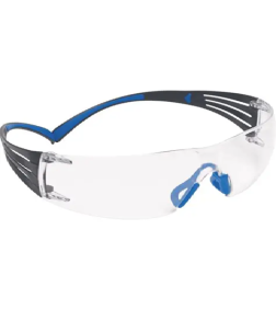 3M™ SecureFit™ 400 - Ochelari de protecție, lentilă transparentă, ramă albastră/gri, strat anti-aburire/antizgârieturi