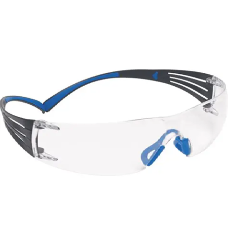 3M™ SecureFit™ 400 - Ochelari de protecție, lentilă transparentă, ramă albastră/gri, strat anti-aburire/antizgârieturi