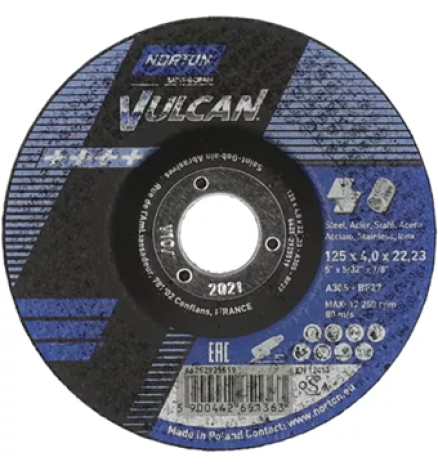 Norton VULCAN - Disc polizare uz general 125x4x22.23 mm