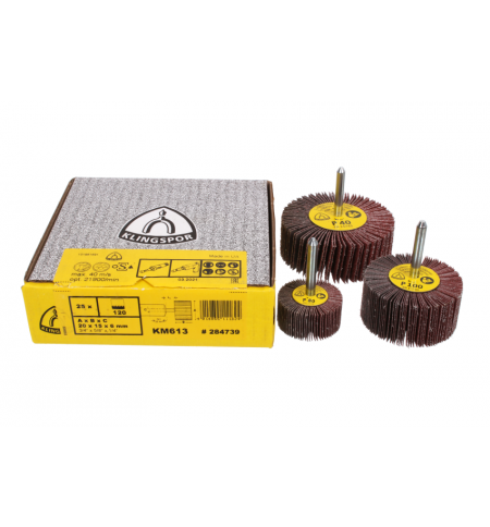 KM 613 - perie abraziva pentru finisari 25 x 15 x ax de 6mm, granulatie P120