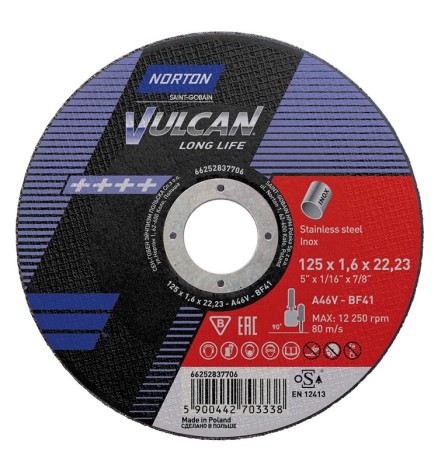 VULCAN - Disc debitare inox 125x1.6x22.2mm