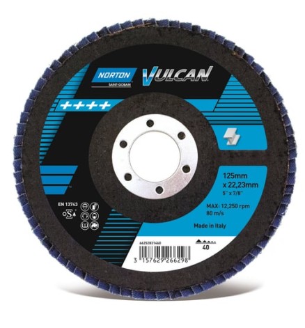 VULCAN - Disc lamelar curbat 125 x 22,23mm granula zirconiu - P40